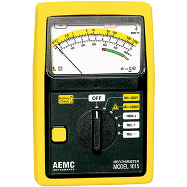 AEMC 1403.01 Megohmmeter Model 1015 (Analog, 500V, 1000V, Resistance, Continuity)