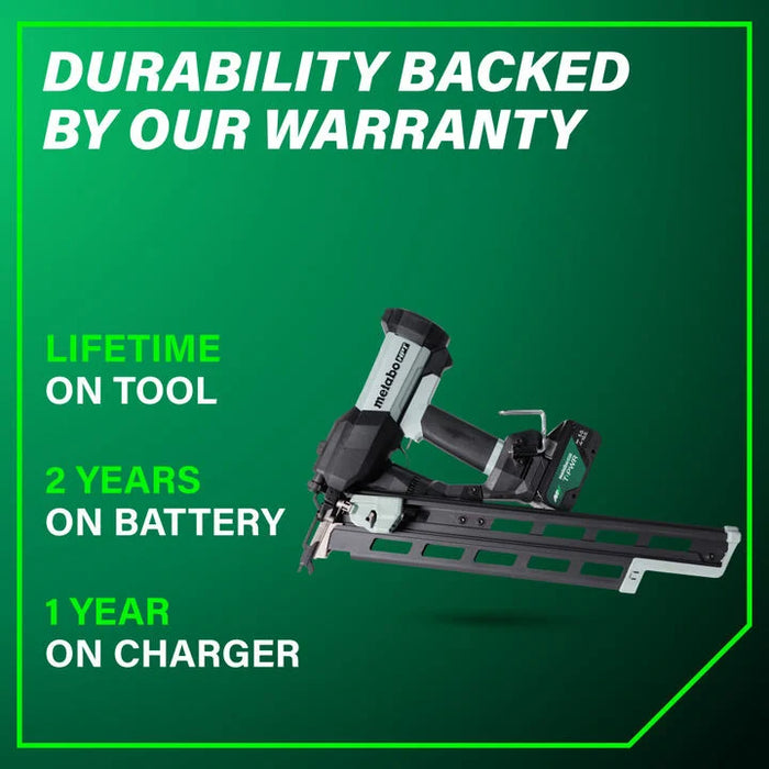 Metabo HPT 18V 21° Cordless Pneumatic 3" Duplex Forming Nailer Kit