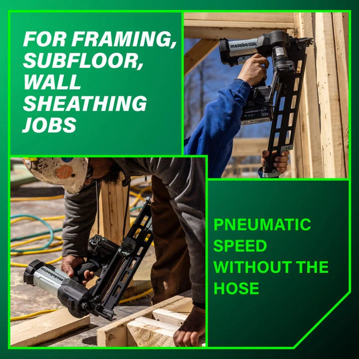 Metabo HPT 18V 21° Cordless Pneumatic 3" Duplex Forming Nailer Kit