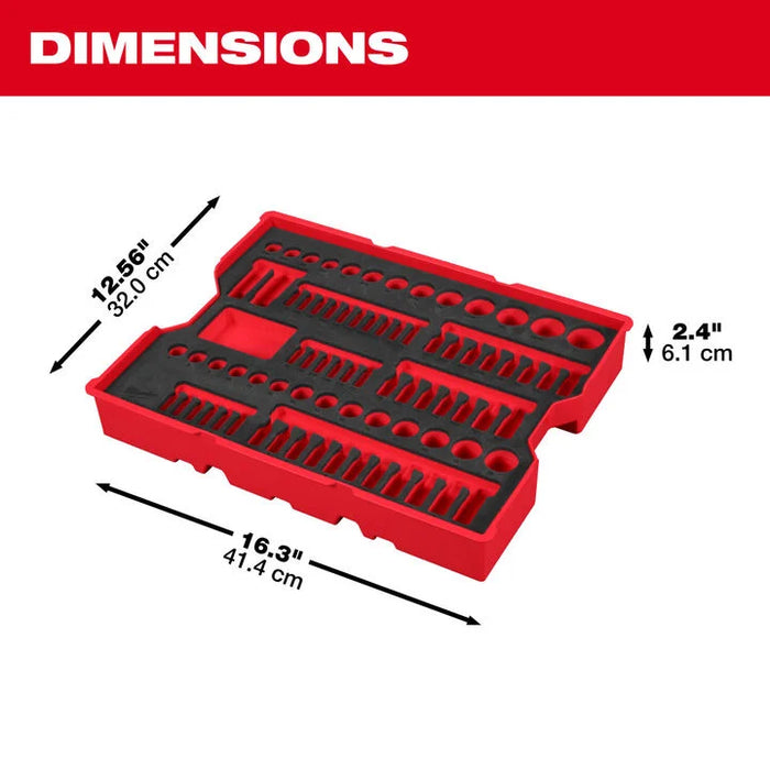 Milwaukee 77 pc. 1/4” & 3/8” Drive Metric, SAE, & Torx® Socket Set with Tray for PACKOUT™ Drawers