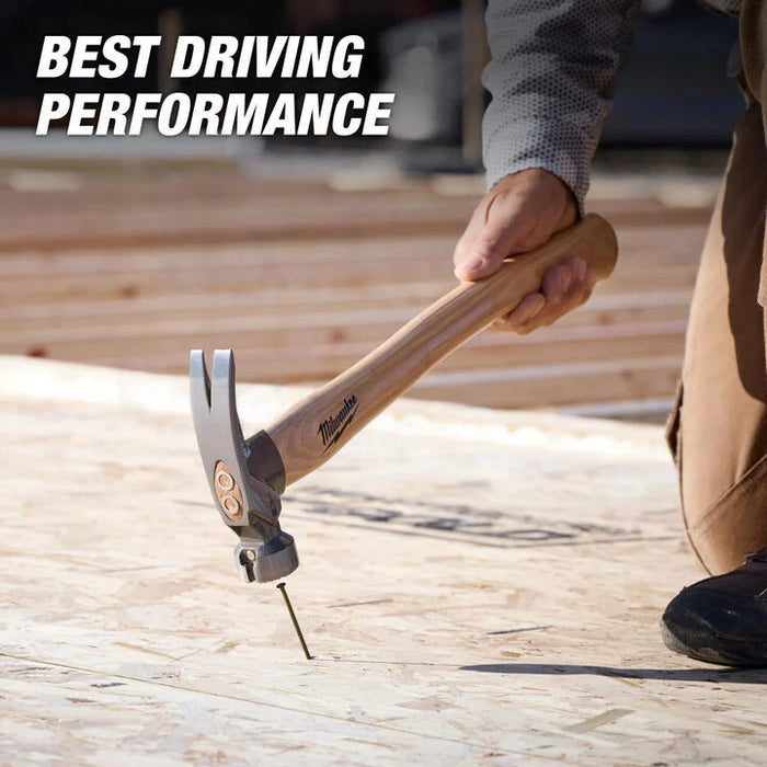 Milwaukee 23oz Milled Face Hickory Handle Framing Hammer