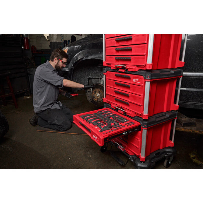 Milwaukee Hand Tool Set with PACKOUT 4 Drawer Tool Box, 64 Pieces 48-22-9493