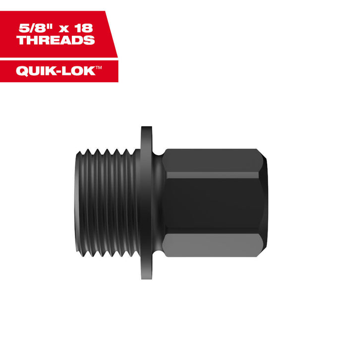 Milwaukee QUIK-LOK™ Arbor Adapters Large Thread (5/8" x 18) 5 Pieces 49-56-7571 + (5) FREE Quick Change Hole Saw Arbor 49-56-8000