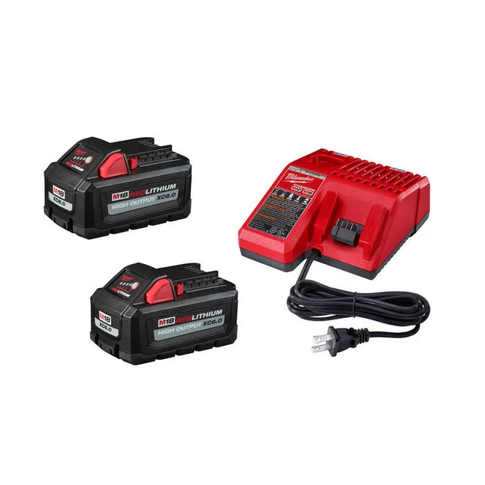 Milwaukee M18 REDLITHIUM HIGH OUTPUT XC6.0 Battery 2-Pack System Starter Kit