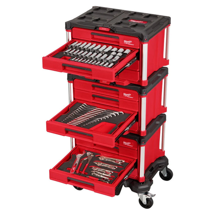 Milwaukee Master Mechanics Hand Tool Set with PACKOUT Drawers and Dolly, 366 Pieces 48-22-9495