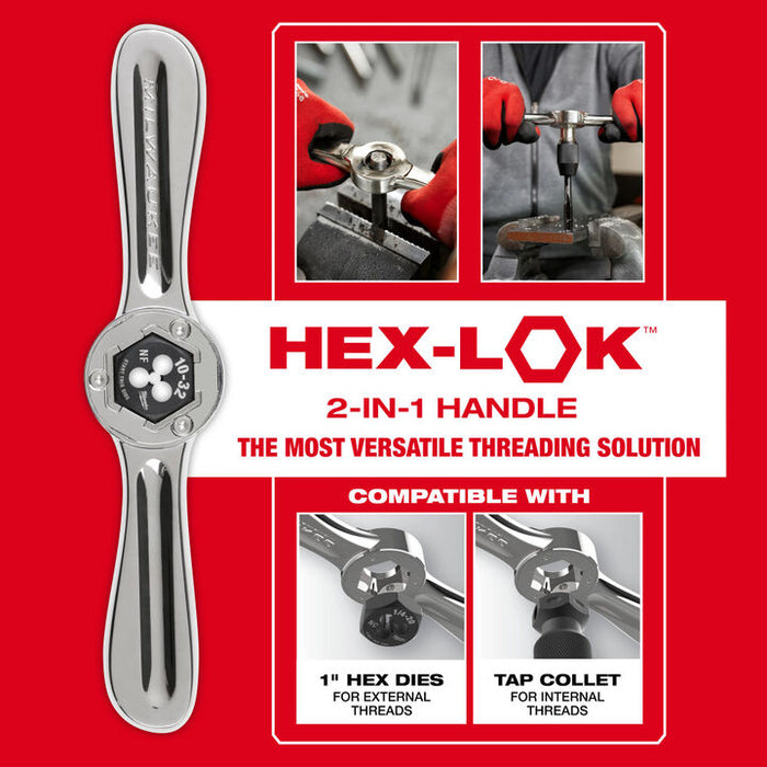 Milwaukee 15PC Metric Tap & Die Set w/ HEX-LOK™ 2-in-1 Handle