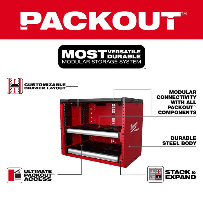 Milwaukee 48-21-8000 PACKOUT Rack Drawer Storage System w/ 50 lbs Capacity 48-21-8000