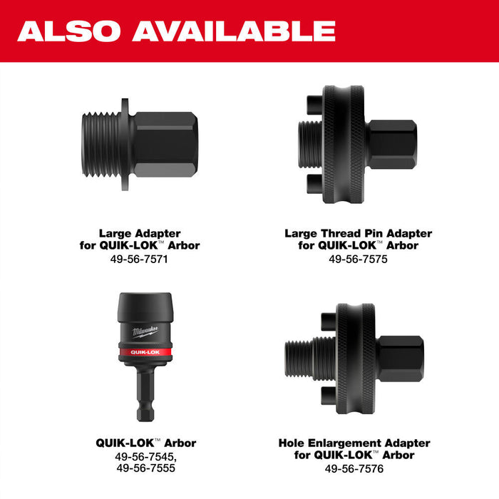 Milwaukee Small Adapters for QUIK-LOK Arbors 5-Pack 49-56-7573 + FREE Quick Change Hole Saw Arbor 49-56-8000