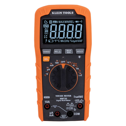 KLEIN TOOLS Digital Multimeter, TRMS Auto-Ranging, 1000V, Temp, Low Impedance