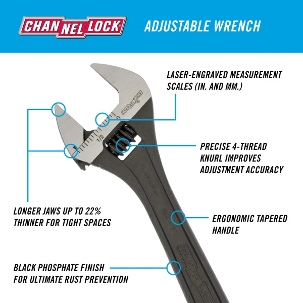 CHANNELLOCK 18" Adjustable Wrench