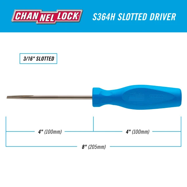 CHANNELLOCK Slotted 3/16" x 4" Screwdriver