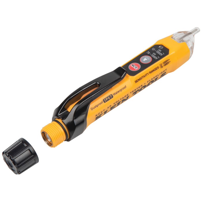 KLEIN TOOLS Dual Range Non-Contact Voltage Tester w/ Flashlight, 12 - 1000V AC