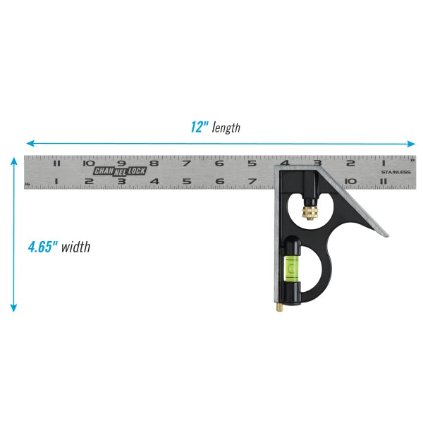 CHANNELLOCK 12" Combination Square