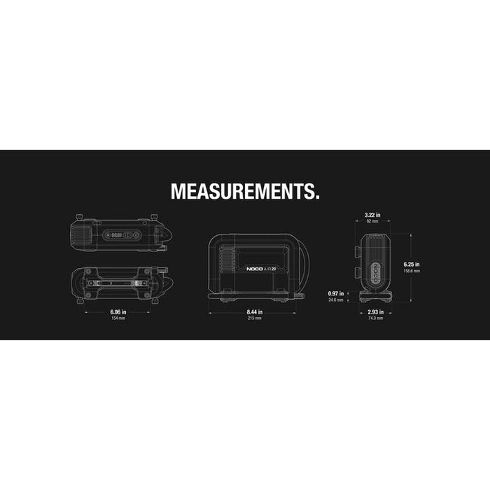 NOCO 12V 20A 280W 100 PSI 47 SLPM Portable Air Compressor/Inflator