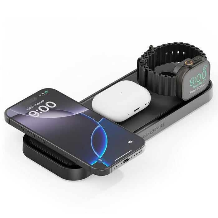 NOCO 3-In-1 Qi2 15W Wireless Charging Pad Matte Black