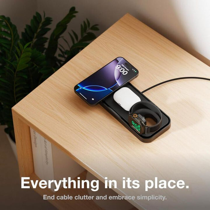 NOCO 3-In-1 Qi2 15W Wireless Charging Pad Matte Black