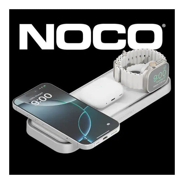 NOCO  3-In-1 Qi2 15W Wireless Charging Pad Silver