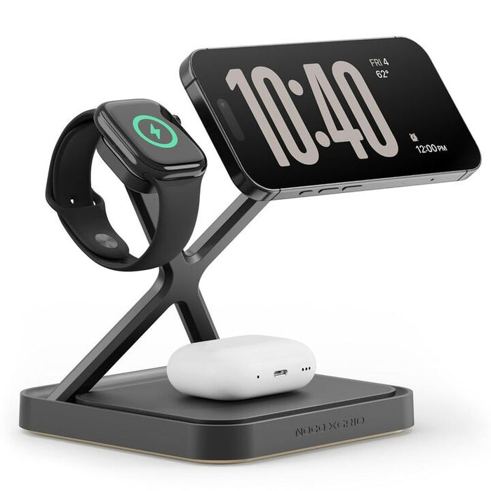 NOCO 3-In-1 Qi2 15W Wireless Charging Stand Matte Black