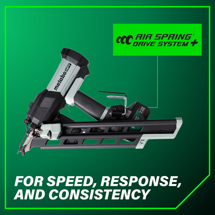 Metabo HPT 18V 30° Cordless Pneumatic 3-1/2" Paper Strip Framing Nailer Kit