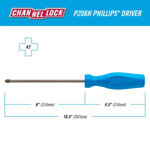 CHANNELLOCK PHILLIPS® #2 x 6" Screwdriver