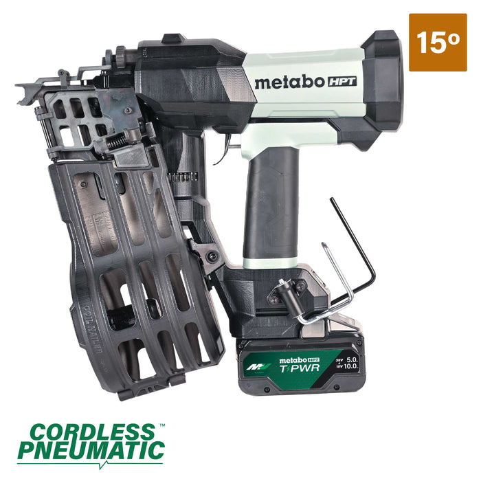 Metabo HPT 18V 15° Cordless Pneumatic 3-1/2" Coil Framing Nailer Kit