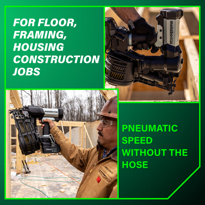 Metabo HPT 18V 15° Cordless Pneumatic 3-1/2" Coil Framing Nailer Kit