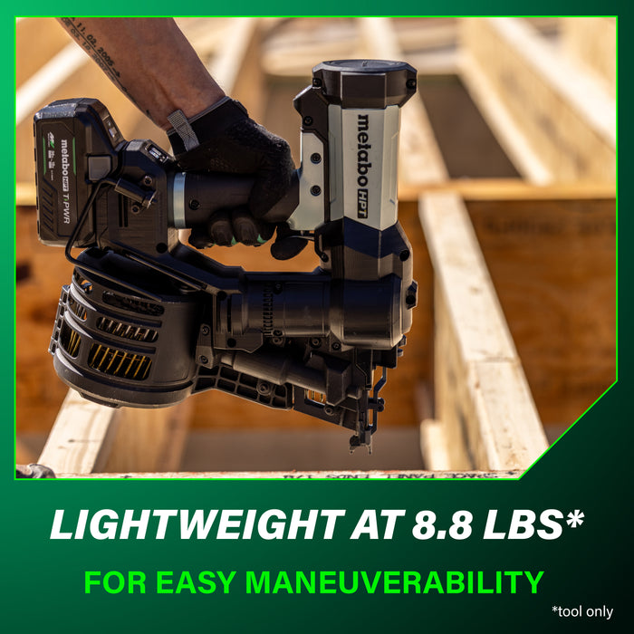 Metabo HPT 18V 15° Cordless Pneumatic 3-1/2" Coil Framing Nailer Kit