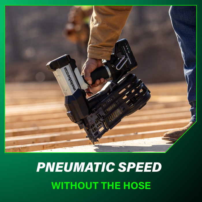 Metabo HPT 18V 15° Cordless Pneumatic 3-1/2" Coil Framing Nailer Kit