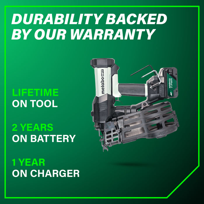 Metabo HPT 18V 15° Cordless Pneumatic 3-1/2" Coil Framing Nailer Kit
