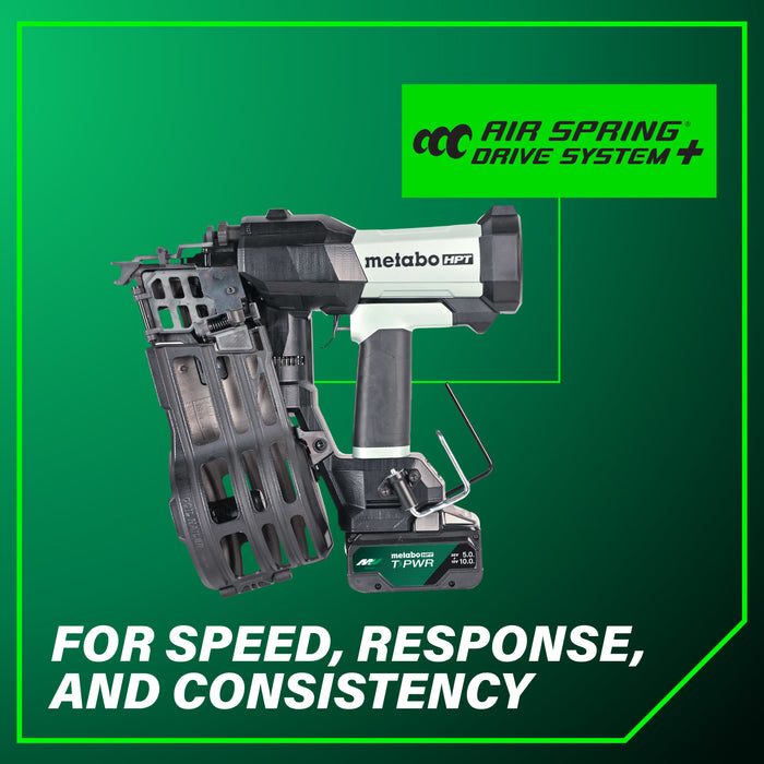 Metabo HPT 18V 15° Cordless Pneumatic 3-1/2" Coil Framing Nailer Kit