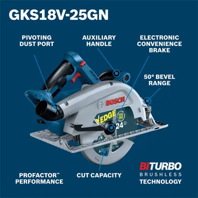 BOSCH PROFACTOR™ 18V 7-1/4 In. Circular Saw with Track Compatibility (Bare Tool)
