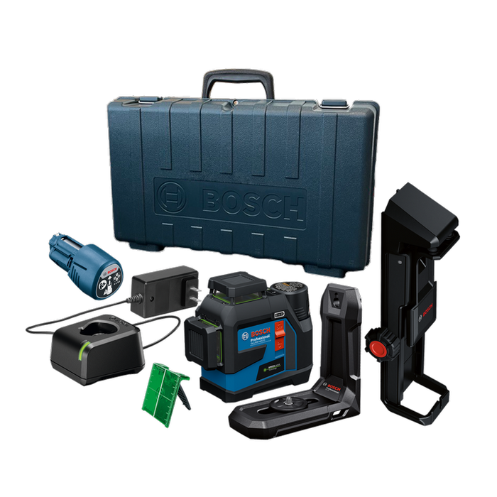 BOSCH 12V Max 360⁰ Connected Green-Beam Three-Plane Leveling and Alignment Laser with (1) 12V Battery