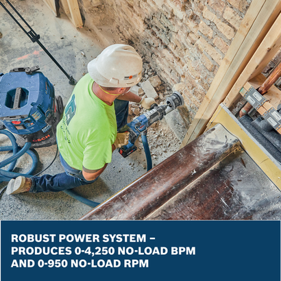 BOSCH 18V Brushless Connected-Ready SDS-plus® Bulldog™ 1-1/8 In. Rotary Hammer Kit with (2) CORE18V 8 Ah High Power Batteries