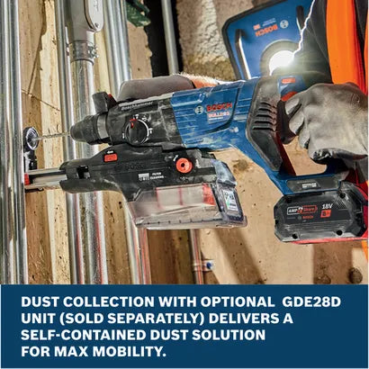 BOSCH 18V Brushless Connected-Ready SDS-plus® Bulldog™ 1-1/8 In. Rotary Hammer Kit with (2) CORE18V 8 Ah High Power Batteries