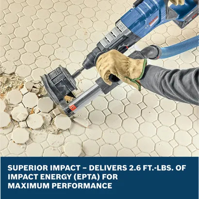 BOSCH 18V Brushless Connected-Ready SDS-plus® Bulldog™ 1-1/8 In. Rotary Hammer Kit with (2) CORE18V 8 Ah High Power Batteries