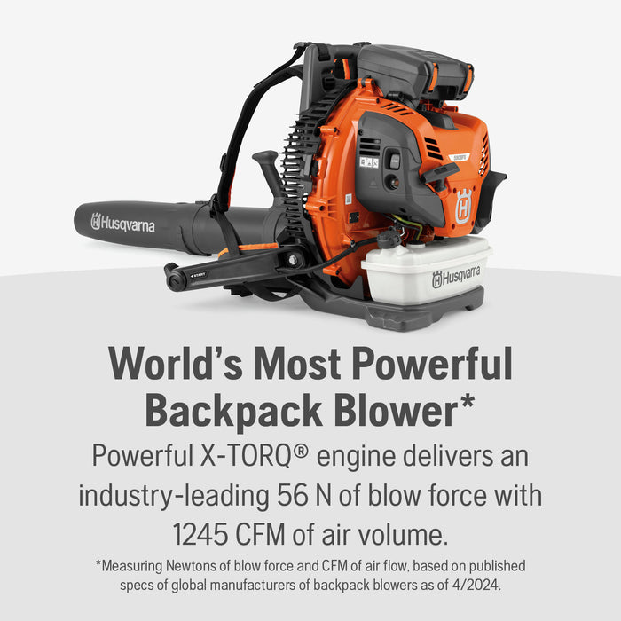 Husqvarna 590BFS 79-cc 1,245-CFM 216-MPH Professional Gas Backpack Leaf Blower 970551101