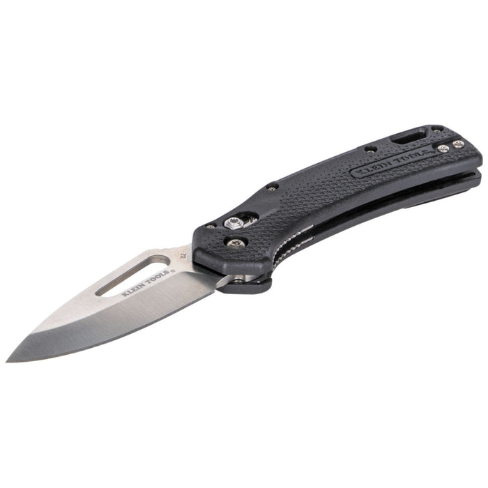 KLEIN TOOLS Drop Point Blade KTO Resurgence Knife w/ Black Handle