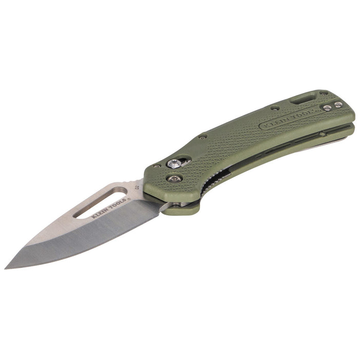 KLEIN TOOLS Drop Point Blade KTO Resurgence Knife w/ Moss Green Handle