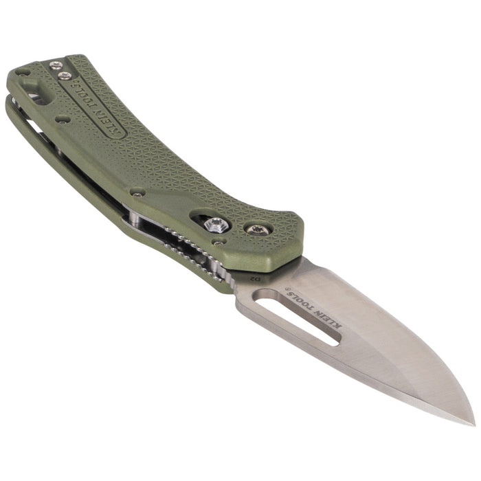 KLEIN TOOLS Drop Point Blade KTO Resurgence Knife w/ Moss Green Handle