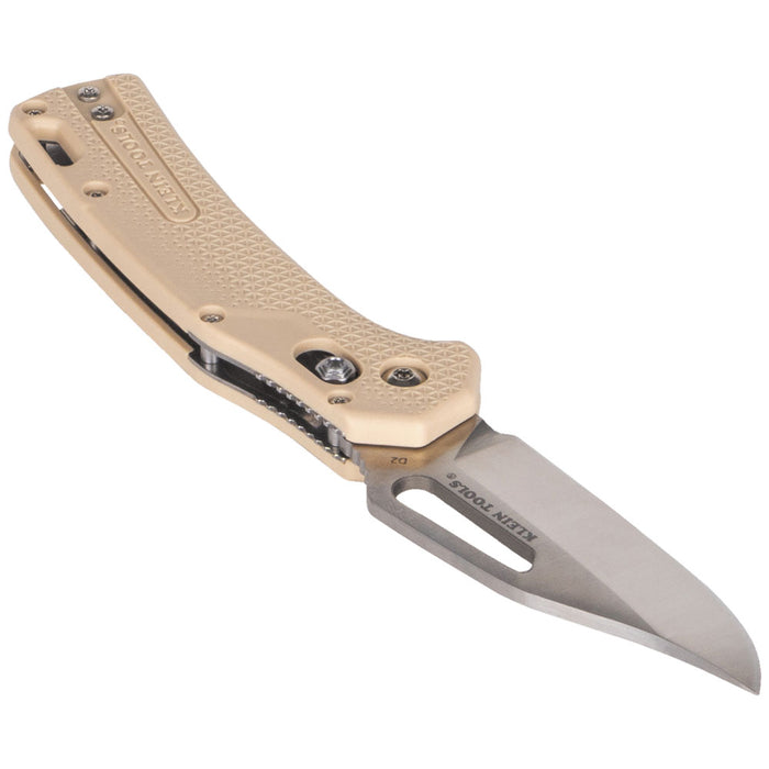 KLEIN TOOLS Clip Point Blade KTO Resurgence Knife w/ Sand Handle