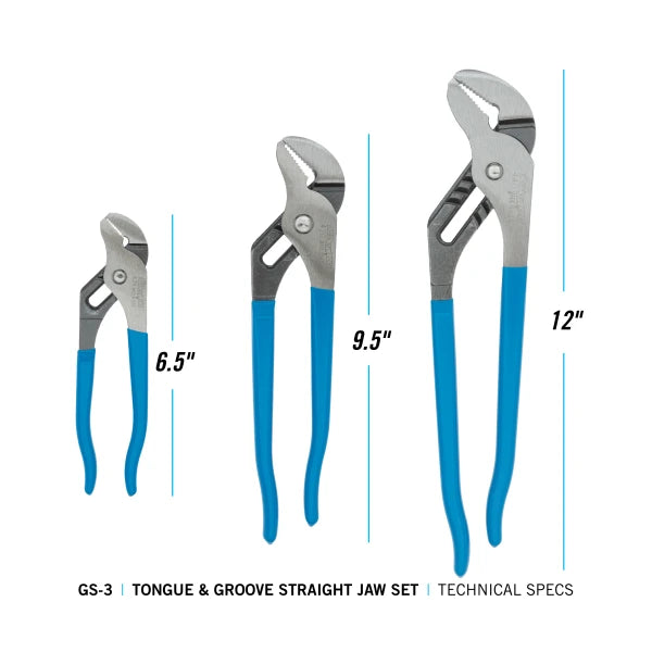 CHANNELLOCK 3pc Tongue & Groove Set