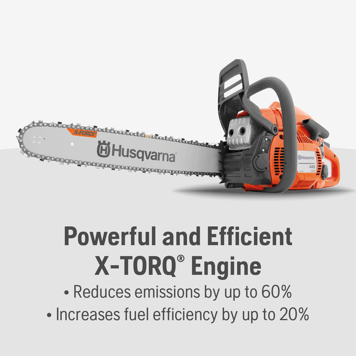 Husqvarna 445 50.2-cc 18 inch Gas Chainsaw, 0.050" Gauge and .325" Pitch 970613018