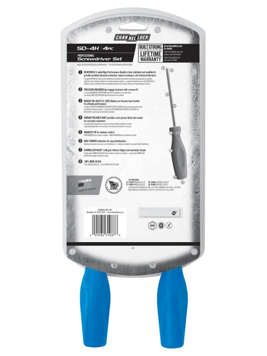 CHANNELLOCK 4pc Standard Screwdriver Set