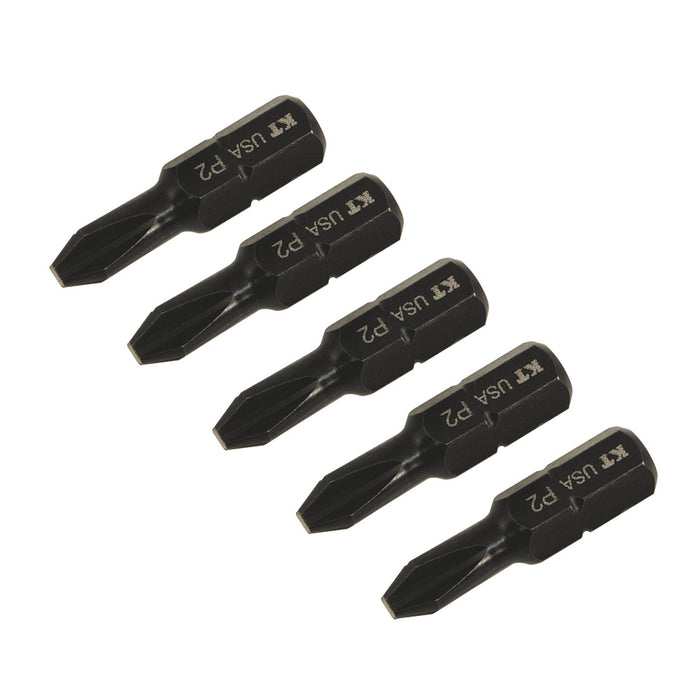 KLEIN TOOLS #2 Phillips Insert Power Driver, 1-Inch 5-Pack