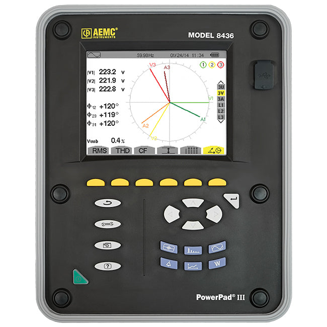 AEMC 2136.43 PowerPad® III Model 8436 (No Sensors - Waterproof IP67)