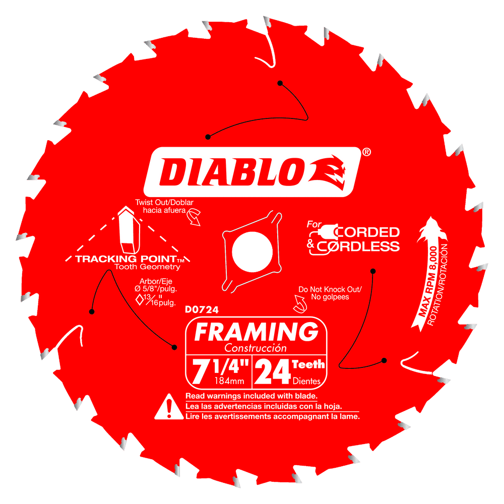 DIABLO 7-1/4" X 24 Tooth Worm Drive Framing Saw Blade