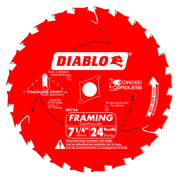 DIABLO 7-1/4" X 24 Tooth Worm Drive Framing Saw Blade