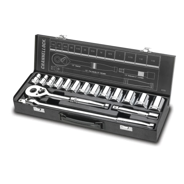 CHANNELLOCK 16pc 1/2" DR SAE Set