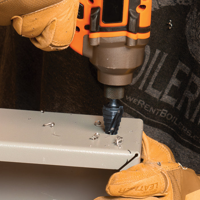 KLEIN TOOLS Step Drill Bit, Quick Release, Double Spiral Flute, 1/4 to 3/4-Inch