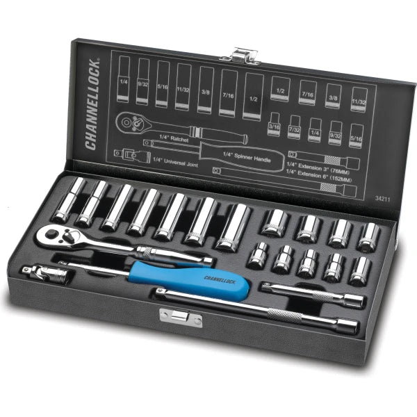 CHANNELLOCK 21pc 1/4" DR SAE Set